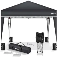 Merkloos Faltpavillon Gartenpavillon Partyzelt - 3 x 3 m - Wasserdicht - UV 50+ - Anthrazit - Für Terrasse und Camping