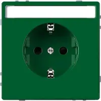Merten MEG2302-6004 SCHUKO-Steckdose für Sonderstromkreise mit Schriftfeld, Berührungsschutz, Steckklemmen, SV, grün, System Design MEG23026004