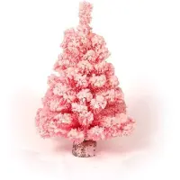 Merkloos Mini-Weihnachtsbaum mit rosa Filzoberfläche - 45 cm