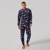 Fluid Herren - Weihnachts-Mikrofleece-Set - Multi Navy