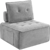 Zimtky Modular Cube Armless Sofa Stuhl Oversized Deep Sitz Boucle Lazy Floor