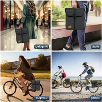 Markenlos Wasserdichte Fahrradtasche für Gepäckträger, 19-24 L, Erweiterbar, Geeignet für Fahrräder, Reisen und den täglichen Gebrauch