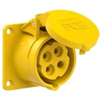 Pce 314-4tt CEE-Anbausteckdose gerade (70x70mm) 16A 4p 4h IP44/IP54 TT 3144tt