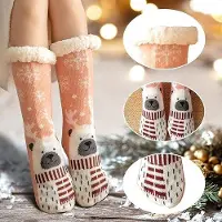 Markenlos Socken, Hausschuhe, Damen, Winter, warm, rutschfest, thermisch, Hausschuhe, Socken, Damen, Weihnachten, dicke Socken, Größe 36-41