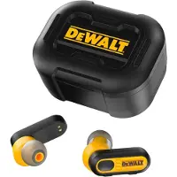 DeWalt Heavy-Duty True Wireless Ohrhörer – Bluetooth-Kopfhörer mit USB-C Ladecase, 37 Std. Akkulaufzeit, Einfache Einrichtung für iPhone, Ideal für Baustelle & Outdoor, Schwarz Edition – black