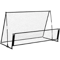 Famanu Fußball Rebounder - Trainingsnetz mit 2-in-1 Funktion - Schwarz