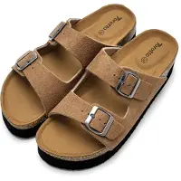 Merkloos Damenschuhe, bequeme Hausschuhe/Clogs mit geschlossenem Zehenbereich, Dunkelkhaki, Größe 41 EU