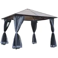 Selius Gartenpavillon, 3x3 Meter, Dunkelgrau - Polycarbonat-Dach - Aluminium-Rahmen