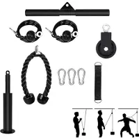 Selius Fitness-Trainingssystem mit Zugseil, Rolle und Zubehör – 13-teiliges, multifunktionales Trainingsset