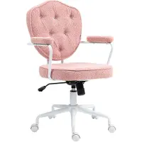 MH Handel GmbH Schöner Bürostuhl mit geknöpftem, weichem Bezug, höhenverstellbar, Rosa