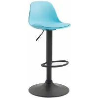 CLP Barhocker Kiel Kunststoff höhenverstellbar und drehbar | Farbe blau Gestell Farbe schwarz