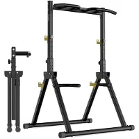 Merkloos Klimmstange Pull-up-Station Turmtrainer - Klappbar - Belastbar bis 150 kg - Schwarz - Für Heimtraining