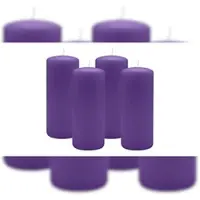 Kopschitz Kerzen 4er Set Stumpenkerzen/Adventskranzkerzen Lila Ø 60 x 120 mm