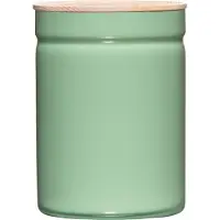 Riess Vorratsdose 2250ml Emaille mit Eschenholzdeckel slow green
