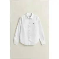 Gant für Damen. 4300141 Oxford Slim Fit Hemd mit Stretch weiß (34), Baumwolle, Klassisch, Langarm