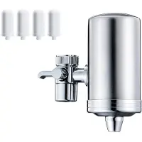 Merkloos 304 Edelstahl-Wasserfilter mit 4 Filterpatronen