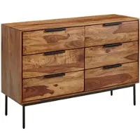 KADIMA DESIGN Kommode 117x80x42 cm Sheesham Massivholz / Metall Schubladenkommode, Industrial Sideboard Kommodenschrank Holz Modern, Standschrank Anrichte Wohnzimmer