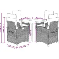 vidaXL 5-tlg. Garten-Essgruppe mit Kissen Beigemischung Poly Rattan