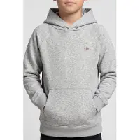 Gant Teen Unisex Shield Hoodie Light Grey Melange Größe: 146/152 | Sportbekleidung Outlet | kids | Grau