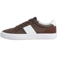 Hackett London für Herren. HMS200105 Braune Blake Handle Sneaker aus Leder (44), Wohnung, Spaltleder, Schnürsenkel, Lässig