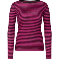 Cecil Langarmshirt , Damen, Gr. M (40), pink flash, Jersey, Obermaterial: 100% Lyocell, gestreift, hüftlang, U-Boot-Ausschnitt, Shirts Langarmshirt, gestreift, Lyocell-Qualität