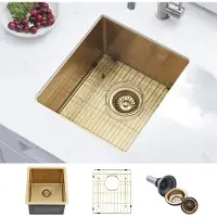 Markenlos Unterbau Bar Spüle in Gold gebürstet - Edelstahl Einbauspüle für Pantry und Camper