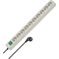 Brennenstuhl Eco-Line Steckdosenleiste mit Schalter 10-fach lichtgrau 3m H05VV-F 3G1,5, 1159350010