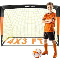Markenlos Fußballtor für Kinder - Stabiler Rahmen - 213 x 150 cm - Schwarz Orange