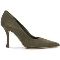 Salvatore Ferragamo FERRAGAMO: Grüne Wildlederslippers für Damen - Größe 6
