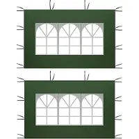 Markenlos PVC-Fenster Seitenpaneele 2 Stück 2 x 3 m - Garten Partyzelt UV-Schutz 210D - Seitlicher Ersatz für Pavillon - Outdoor