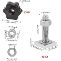 Markenlos Set von 12 Dachboxen, T-Groove Bauklötze, M8, 20 x 20 mm, einschließlich Muttern und Ringen für Dachboxen und Befestigungselemente