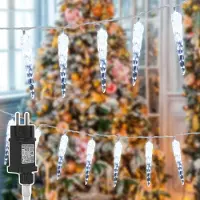 Izrielar LED Eiszapfen Lichterkette 8 Lichtmodi 40 LED 5M Kaltweiß Weihnachten Deko