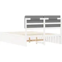 vidaXL Bettgestell mit gepolstertem Kopfteil Dunkelgrau 180 x 200 cm