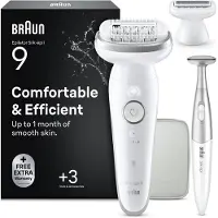 Braun Silk‑épil 9 SES9‑241 Nass- &amp; Trocken-Epilierer, 40 MicroGrip-Zangen, Flexibler Kopf, SmartLight, 50 Minuten kabellose Laufzeit, Inklusive Rasierkopf, Präzisions- &amp; Bikinitrimmer-Aufsätze