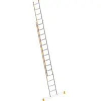 Layher Schiebeleiter TOPIC 12 Sprossen, Aluminiumleiter 2x12 Sprossen, zweiteilig, a...