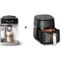 Philips Heiss und nicht fettig (8000 Serie LatteGo Pro Aromis Kaffeevollautomat & 2000 Series Airfryer) Bundle