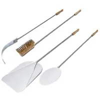 Giemme Spoleto - 4-teiliges Pizzawerkzeug-Set - Griff 85 cm für Öfen 70/80 cm - Für Pizzen bis 33 cm