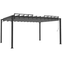 Selius Pergola mit Lamellendach, 3x4 Meter, Anthrazit, Aluminium – wasserabweisendes Polyesterdach