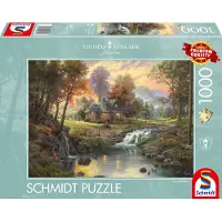 Schmidt Puzzles TK Holzhaus a.Bach 1.000T.