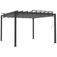Selius Pergola mit verstellbarem Lamellendach – 3 x 3 Meter – Aluminiumrahmen – Anthrazit – Wasser- und schmutzabweisend – für Garten und Terrasse