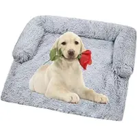 Markenlos Hundekissen für die Couch - Komfortable Hundedecke - 90x80x15cm/Rechteck-hellgrau