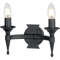 Elstead Lighting Elstead Saxon Wandleuchte E14 2-fach Schwarz, UK