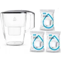 Dafi Start Wasserfilterkanne 4l mit 3 Filtern Grau