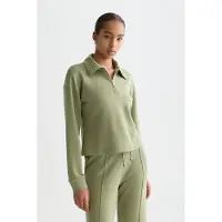 Scotch & Soda Zip Through Tencel Sweatshirt Oil Green Größe: XS | Longsleeves Outlet | Damen | Grün