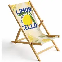 Ferocity , Holz Liegestuhl Klappliegestuhl, Zitronen Dolce Vita Motiv, klappbar