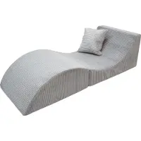 Velinda Entspannungs-Sessel 3-in-1: Sofa, Hocker, Tisch. Entspannungs-Sessel 3-in-1: Sofa, Hocker, Tisch (Farbe: Grau, Stoffbezug)