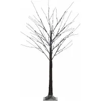 Dopwii Künstliche Birke mit LED-Beleuchtung, 96 kaltweiße Mikro-LEDs, 150 cm, Braun