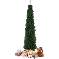 Supfine 180cm PVC Weihnachtsbaum Spitze Grün, 4-Bein Metallständer, künstlicher Weihnachtsbaum, Tannenbaum für Weihnachtsdekoration