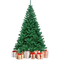 Supfine Künstlicher Weihnachtsbaum 2,4m Grün – 1400 PVC Spitzen, 4 Metallfüße Ständer, Christbaum Tannenbaum für Innen, Weihnachtsdekoration