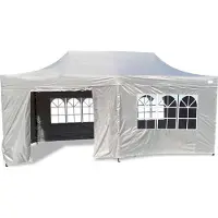 Grasekamp Faltpavillon Modena 3x6m grau inkl. Seitenteile - extra starkes Gestell